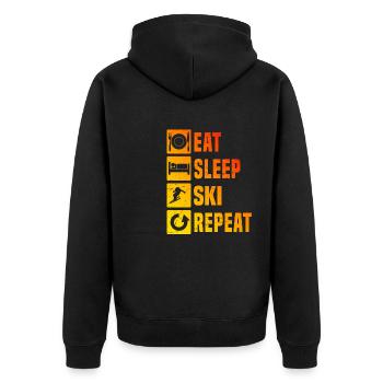 Freestyle Skier Skier Skier Skiing - Unisex Premium Organic Zip Hoodie - black - Back - Nico (187cm)