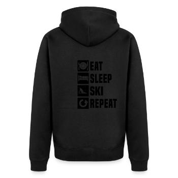 Skiing Herren Skifahren Damen Freestyle Skifahrer - Unisex Premium Bio Zip Hoodie - Schwarz - Hinten - Nico (187cm)