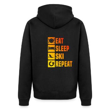 Femmes Skieur Freestyle Stunt Ski Hommes - Veste à capuche bio Premium Unisexe - noir - Dos - Nico (187cm)