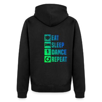 Melbourne Shuffle Shuffle Girl Shuffel - Unisex Premium Organic Zip Hoodie - black - Back - Nico (187cm)