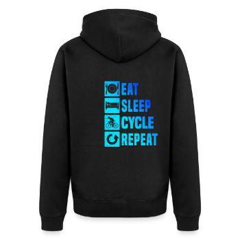 Rennradfahrer Rennradfahren Roadbike Herren - Unisex Premium Bio Zip Hoodie - Schwarz - Hinten - Nico (187cm)
