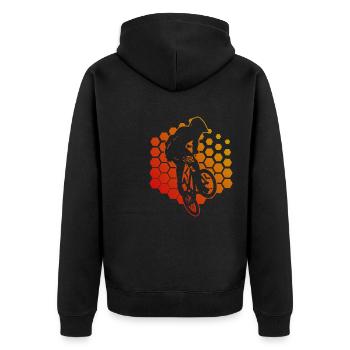 BMX Garçons BMX Vélo Cyclisme Femmes Hommes - Veste à capuche bio Premium Unisexe - noir - Dos - Nico (187cm)