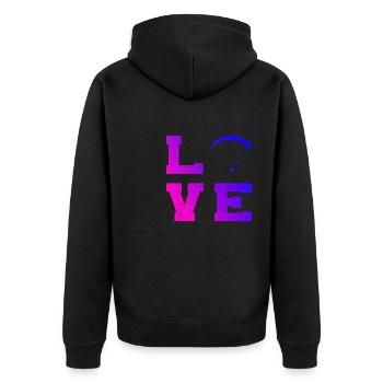 Paragliding Paragleiter Gleitschirm Paraglider - Unisex Premium Bio Zip Hoodie - Schwarz - Hinten - Nico (187cm)