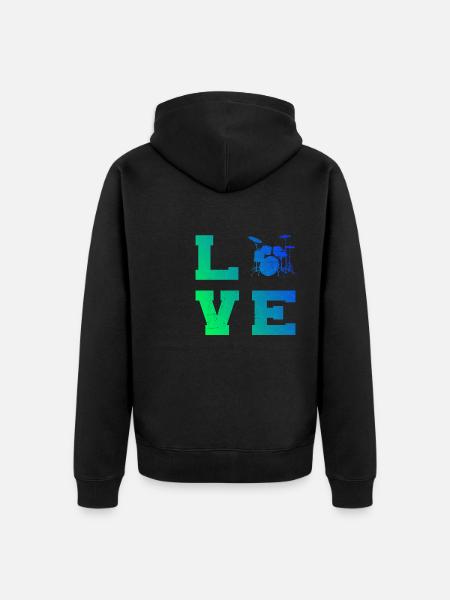 Drummer Percussionist Women Drums - Unisex Premium Organic Zip Hoodie - black