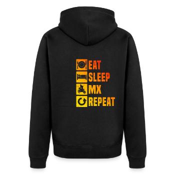 Dirt Biker Freestyle Motocross Dirtbike Motocross - Unisex Premium Bio Zip Hoodie - Schwarz - Hinten - Nico (187cm)