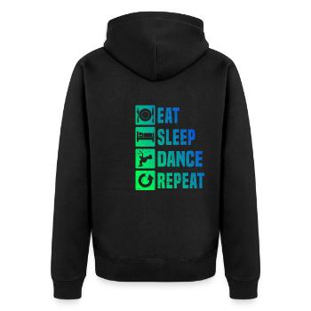 Femmes Hip Hop Bboy Hommes Bgirl Breakdance - Veste à capuche bio Premium Unisexe - noir - Dos - Nico (187cm)