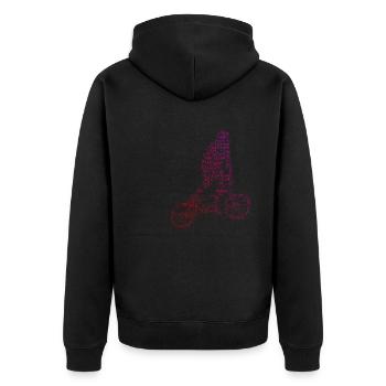 bmx bike men bike bmx boys bmx cycling - Unisex Premium Organic Zip Hoodie - black - Back - Nico (187cm)