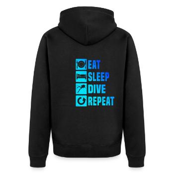 Tauchen Diving Free Dive Scuba Diver Taucher - Unisex Premium Organic Zip Hoodie - black - Back - Nico (187cm)