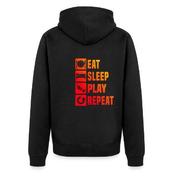 Trompeter Trompete Herren Jazz Trompeter - Unisex Premium Bio Zip Hoodie - Schwarz - Hinten - Nico (187cm)