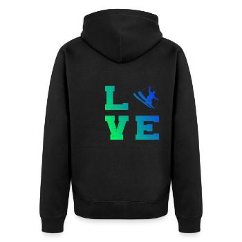 Saut à ski Femmes Ski Freestyle S - Veste à capuche bio Premium Unisexe - noir - Dos - Nico (187cm)