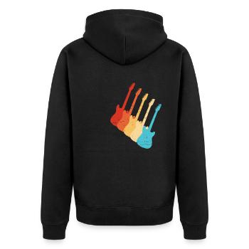 Guitariste acoustique féminin - Veste à capuche bio Premium Unisexe - noir - Dos - Nico (187cm)