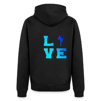 Women's Muay Thai Men's Thai Boxer Thai Boxer - Unisex Premium Organic Zip Hoodie - black - Back - Nico (187cm)