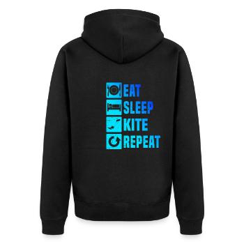 Kitesurfing Kitesurfer Kiting Kite Kitesurfing - Unisex Premium Organic Zip Hoodie - black - Back - Nico (187cm)