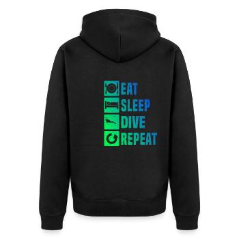 Dames Scuba Diver Free Dive Plongée sous-marine - Veste à capuche bio Premium Unisexe - noir - Dos - Nico (187cm)