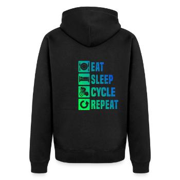 Vélo de route Cycliste de route Hommes Vélo de route Femmes - Veste à capuche bio Premium Unisexe - noir - Dos - Nico (187cm)