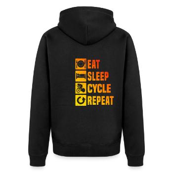 Vélo de route Vélo de route Vélo de route Hommes - Veste à capuche bio Premium Unisexe - noir - Dos - Nico (187cm)