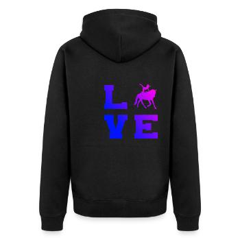 Team Vaulting, Equine Gymnastics, Horse Performance - Unisex Premium Organic Zip Hoodie - black - Back - Nico (187cm)