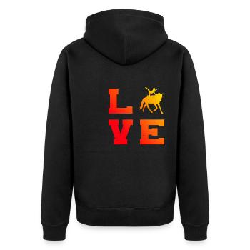 Horsemanship, Balance Exercises, Team Vaulting - Unisex Premium Organic Zip Hoodie - black - Back - Nico (187cm)