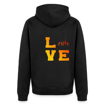 Damen Tennisspielen Tennisspieler Tennis spielen - Unisex Premium Bio Zip Hoodie - Schwarz - Hinten - Nico (187cm)