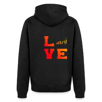 Paddle Tennis Paddeltennis Damen Paddle Schlägersp - Unisex Premium Bio Zip Hoodie - Schwarz - Hinten - Nico (187cm)