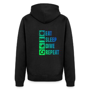 Plongeur Scuba Diver Scuba Diver Femmes - Veste à capuche bio Premium Unisexe - noir - Dos - Nico (187cm)