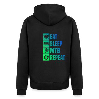 MTB Mountain Bike Cycling Mountain Bike Cycling - Unisex Premium Organic Zip Hoodie - black - Back - Nico (187cm)