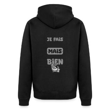 Retraite drôle je fais rein mais le fait bien - Veste à capuche bio Premium Unisexe - noir - Dos - Nico (187cm)