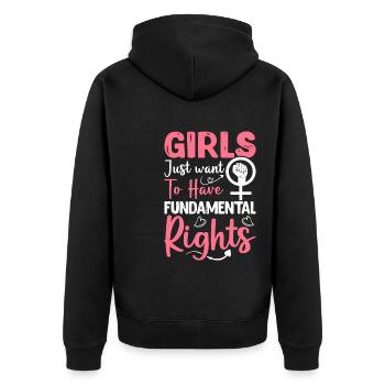 Les filles veulent juste avoir des droits fondamentaux - Veste à capuche bio Premium Unisexe - noir - Dos - Nico (187cm)
