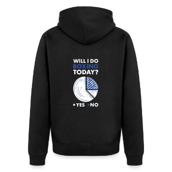 Sport Will I Play Boxing - Unisex Premium Organic Zip Hoodie - black - Back - Nico (187cm)