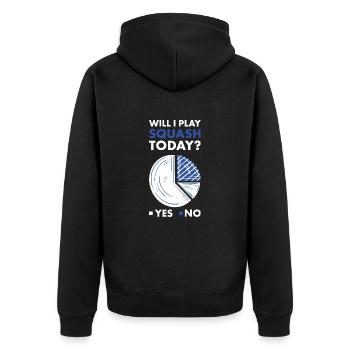 Sport Will I Play Squash - Unisex Premium Organic Zip Hoodie - black - Back - Nico (187cm)