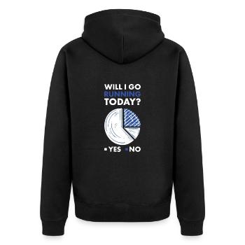 Sport Will I Go Running Today Running - Unisex Premium Organic Zip Hoodie - black - Back - Nico (187cm)
