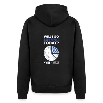 Sport Will I Go Surfing Today Surfing - Unisex Premium Bio Zip Hoodie - Schwarz - Hinten - Nico (187cm)