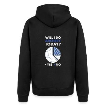 Sport Will I Go Archery Today Archery - Unisex Premium Organic Zip Hoodie - black - Back - Nico (187cm)