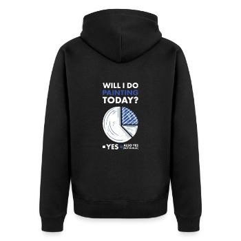 Painter Will I Dance Today - Unisex Premium Bio Zip Hoodie - Schwarz - Hinten - Nico (187cm)