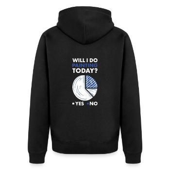 Painter Will I Dance Today - Unisex Premium Bio Zip Hoodie - Schwarz - Hinten - Nico (187cm)