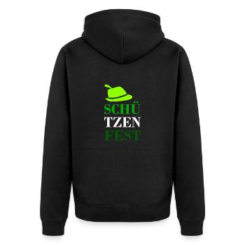 Schützenfest 2023 - Unisex Premium Bio Zip Hoodie - Schwarz - Hinten - Nico (187cm)