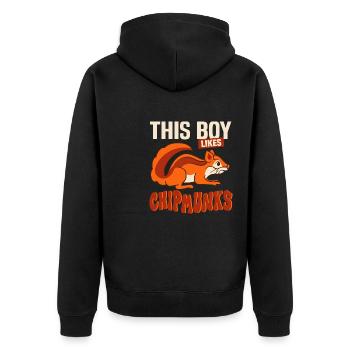 Squirrels Forest Animal Wildlife Chipmunks - Unisex Premium Organic Zip Hoodie - black - Back - Nico (187cm)