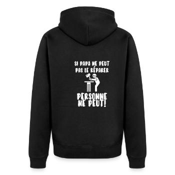 Papa bricoleur - Veste à capuche bio Premium Unisexe - noir - Dos - Nico (187cm)