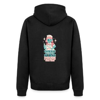 Ausbruch der Zombies Krankenschwester Halloween Party Gag - Unisex Premium Bio Zip Hoodie - Schwarz - Hinten - Nico (187cm)