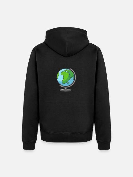 De Bol van de Wereldbol van de Aarde van de bol van de bol van de - Uniseks Premium bio ziphoodie - zwart