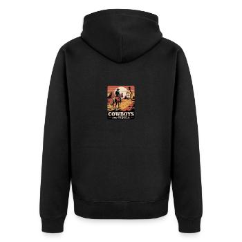 Cow-boys et tequila pour les femmes - Veste à capuche bio Premium Unisexe - noir - Dos - Nico (187cm)