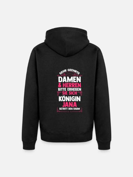 Jana - Unisex Premium Bio Zip Hoodie - Schwarz
