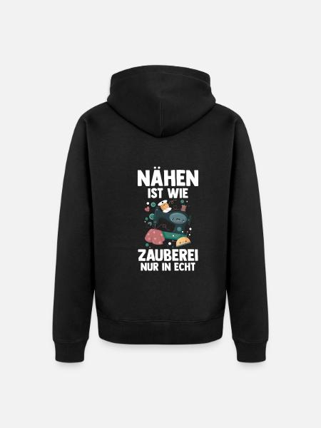 Näher Schneiderin - Unisex Premium Bio Zip Hoodie - Schwarz