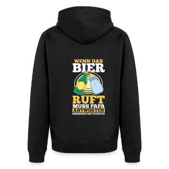 Dad Beer Father Father's Day - Unisex Premium Organic Zip Hoodie - black - Back - Nico (187cm)