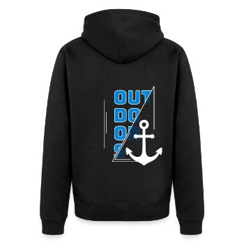 Au bord de la mer - Veste à capuche bio Premium Unisexe - noir - Dos - Nico (187cm)