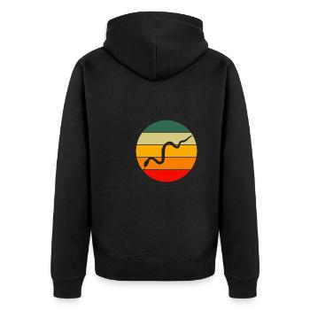 Retro Tierliebhaber Schlange - Unisex Premium Bio Zip Hoodie - Schwarz - Hinten - Nico (187cm)