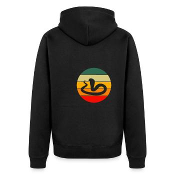 Kobra Tierliebhaber Geschenkidee Retro Schlange - Unisex Premium Bio Zip Hoodie - Schwarz - Hinten - Nico (187cm)