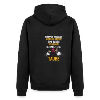 Taubenschlag Taubenzucht Vogel Geschenk Taube - Unisex Premium Bio Zip Hoodie - Schwarz - Hinten - Nico (187cm)