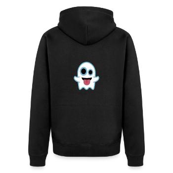 Geist - Unisex Premium Bio Zip Hoodie - Schwarz - Hinten - Nico (187cm)