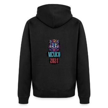 Mexique 2024 Vacances Loup - Veste à capuche bio Premium Unisexe - noir - Dos - Nico (187cm)